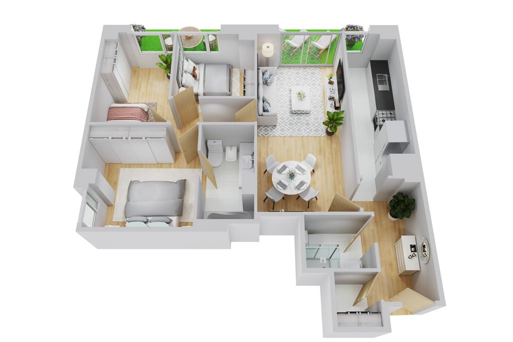plano en 3D Home Staging Virtual HSD